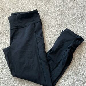 Lululemon black cropped leggings. Size 10